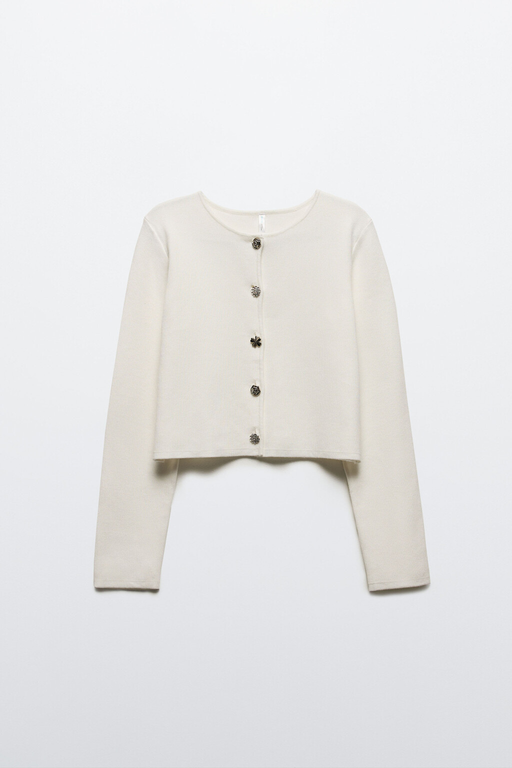 Кардиган вискозный укороченный на пуговицах - цвет молочный - 10