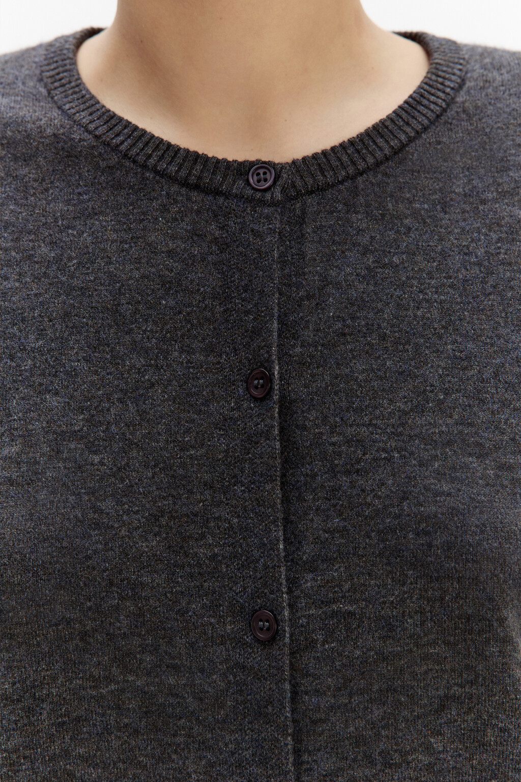 Кардиган на пуговицах с круглым вырезом - цвет серый - 6