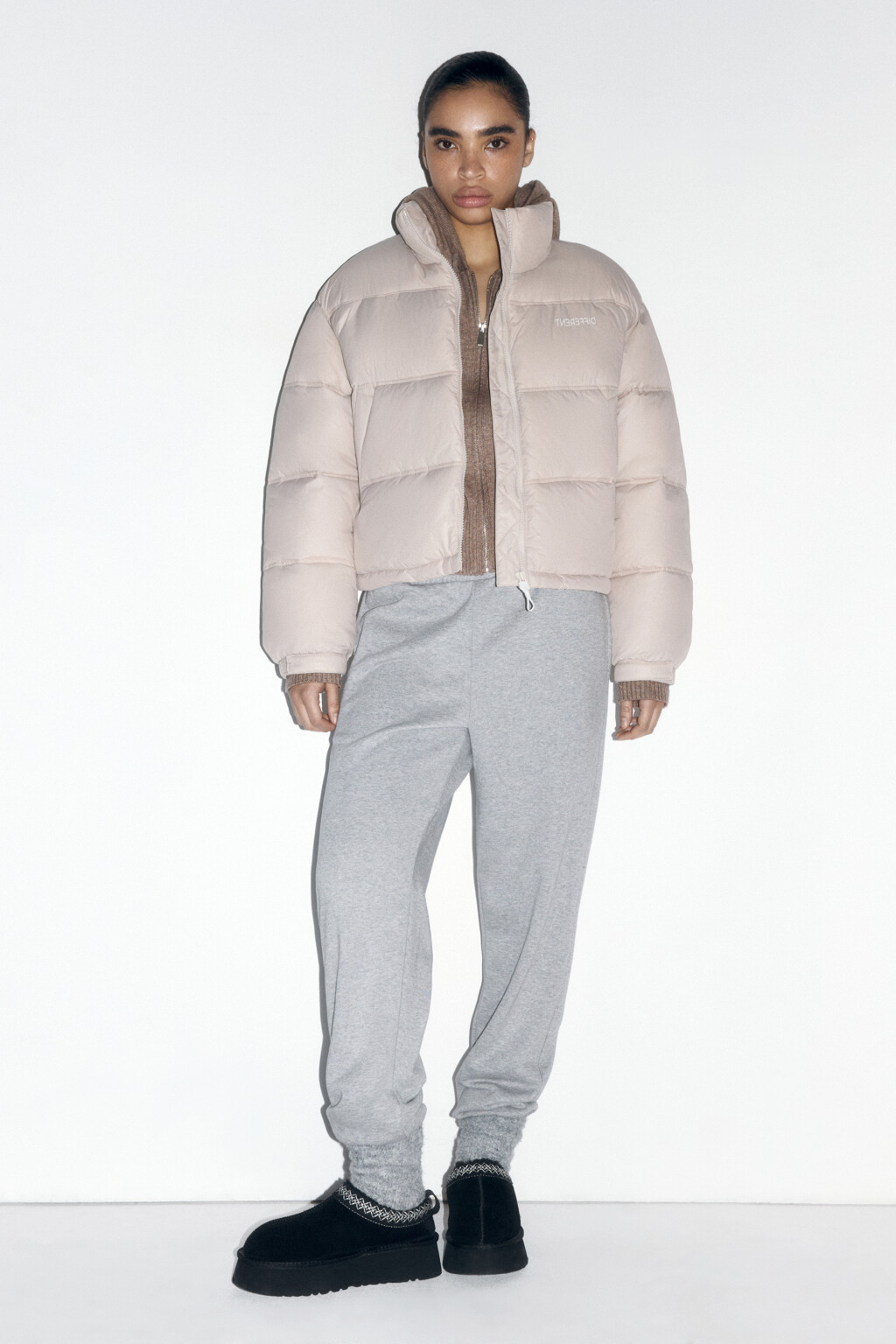 Куртка стеганая укороченная с воротником-стойкой - цвет бежевый - 5