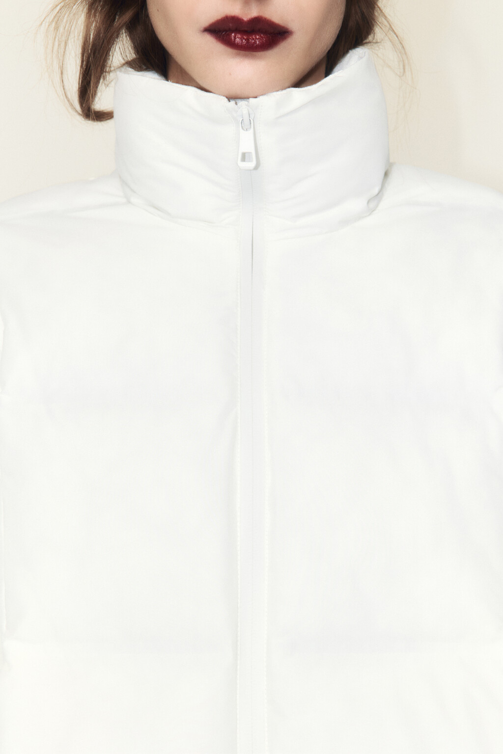 Куртка стеганая укороченная с воротником-стойкой - цвет молочный - 5