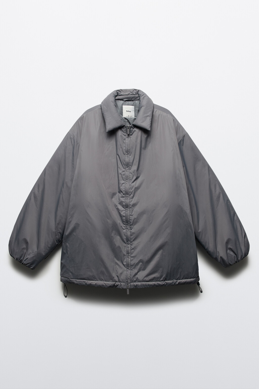 Куртка из нейлона с отложным воротником - цвет серый - 10