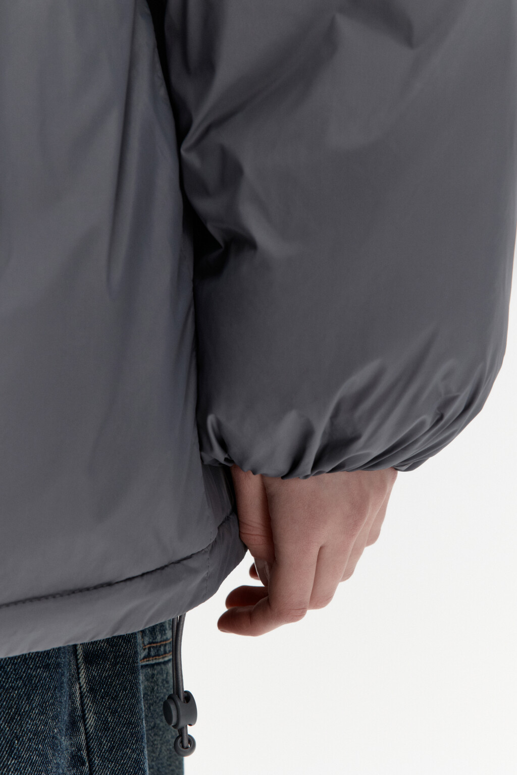 Куртка из нейлона с отложным воротником - цвет серый - 7