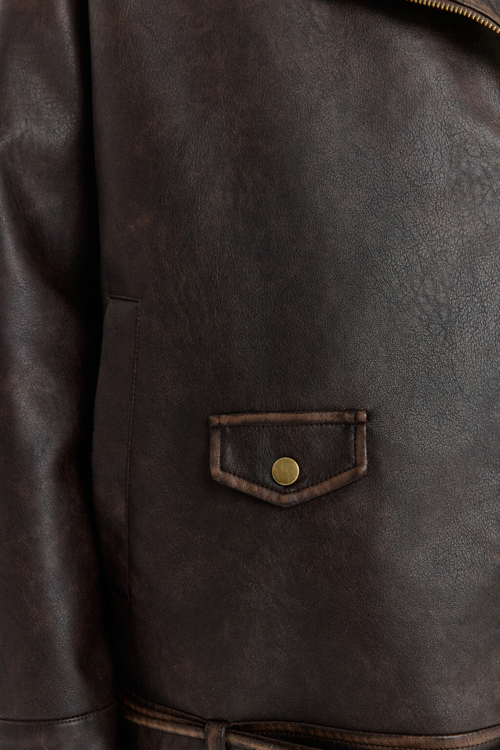 Куртка-косуха oversize в винтажном стиле - цвет коричневый - 8