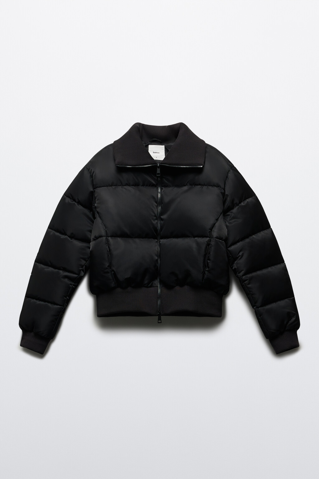 Куртка стеганая с трикотажным воротником - цвет черный - 10