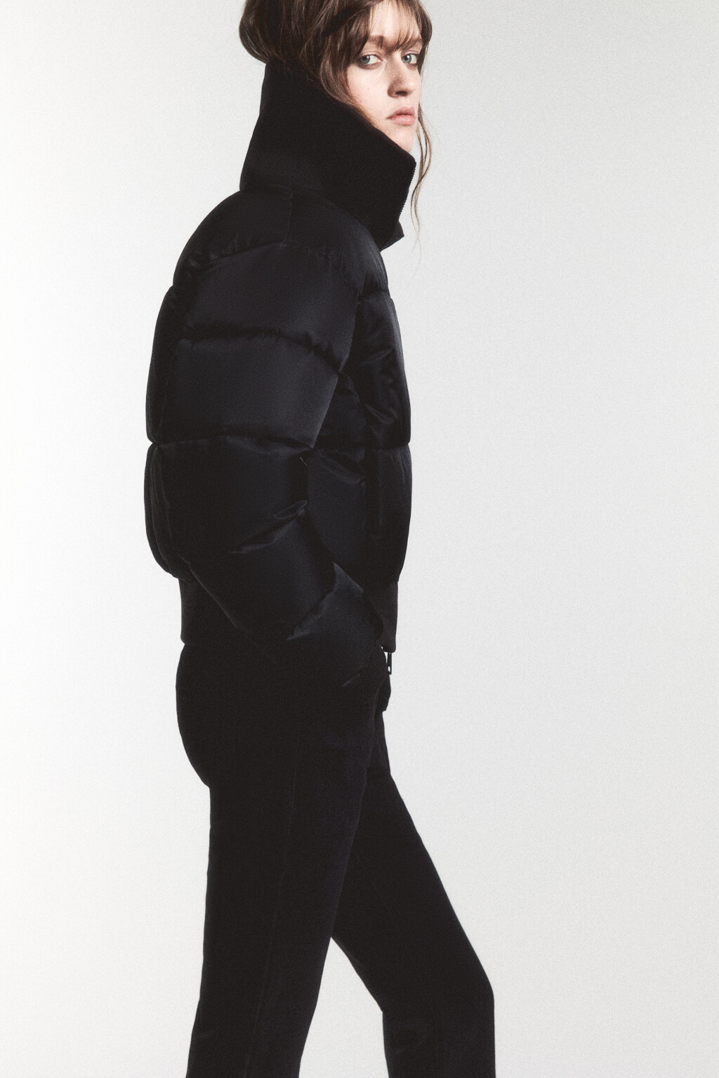 Куртка стеганая с трикотажным воротником - цвет черный - 3