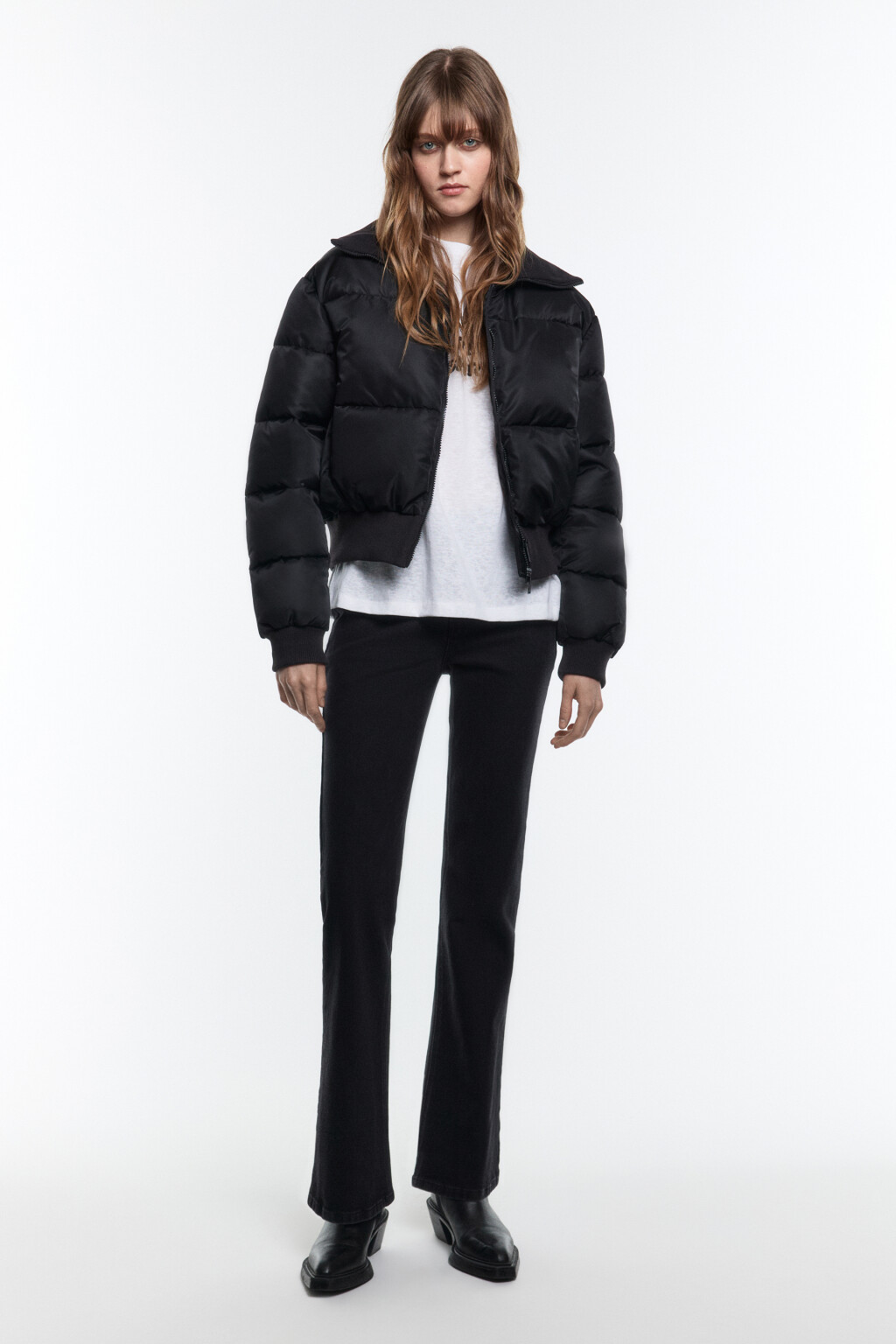 Куртка стеганая с трикотажным воротником - цвет черный - 6