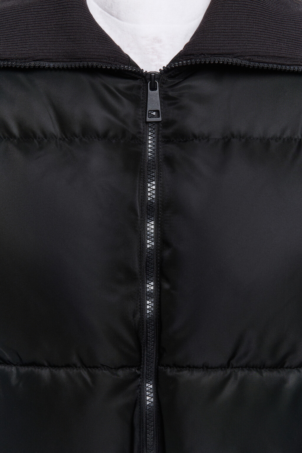 Куртка стеганая с трикотажным воротником - цвет черный - 7