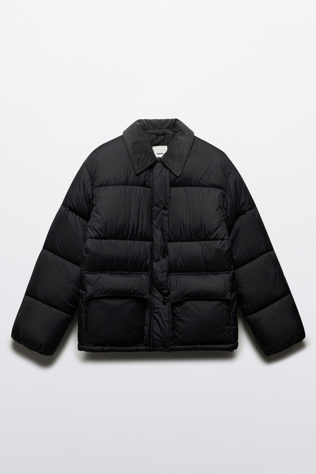 Куртка-рубашка утепленная с вельветовым воротником - цвет черный - 7