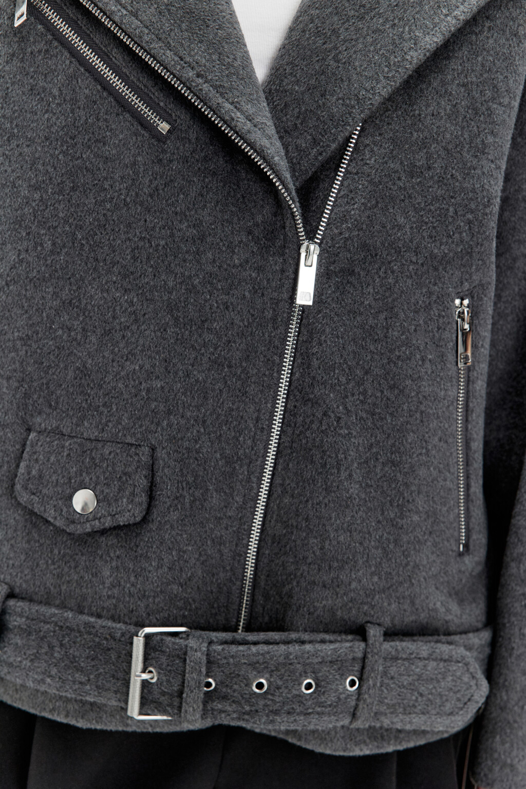 Куртка-косуха из драповой ткани - цвет серый - 5