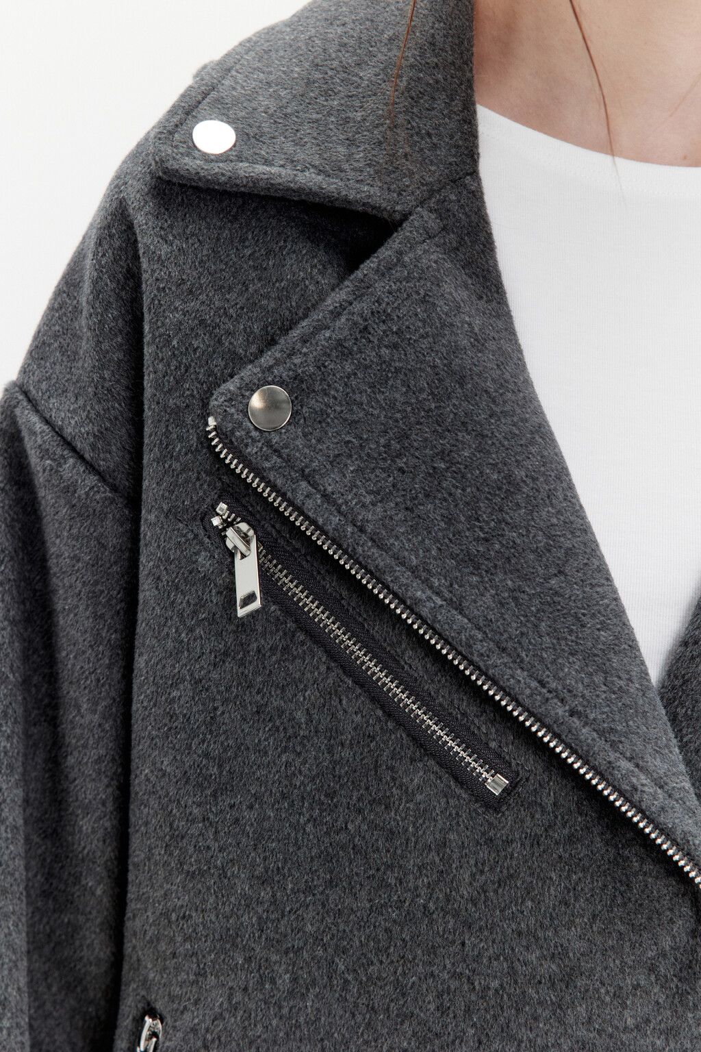Куртка-косуха из драповой ткани - цвет серый - 6