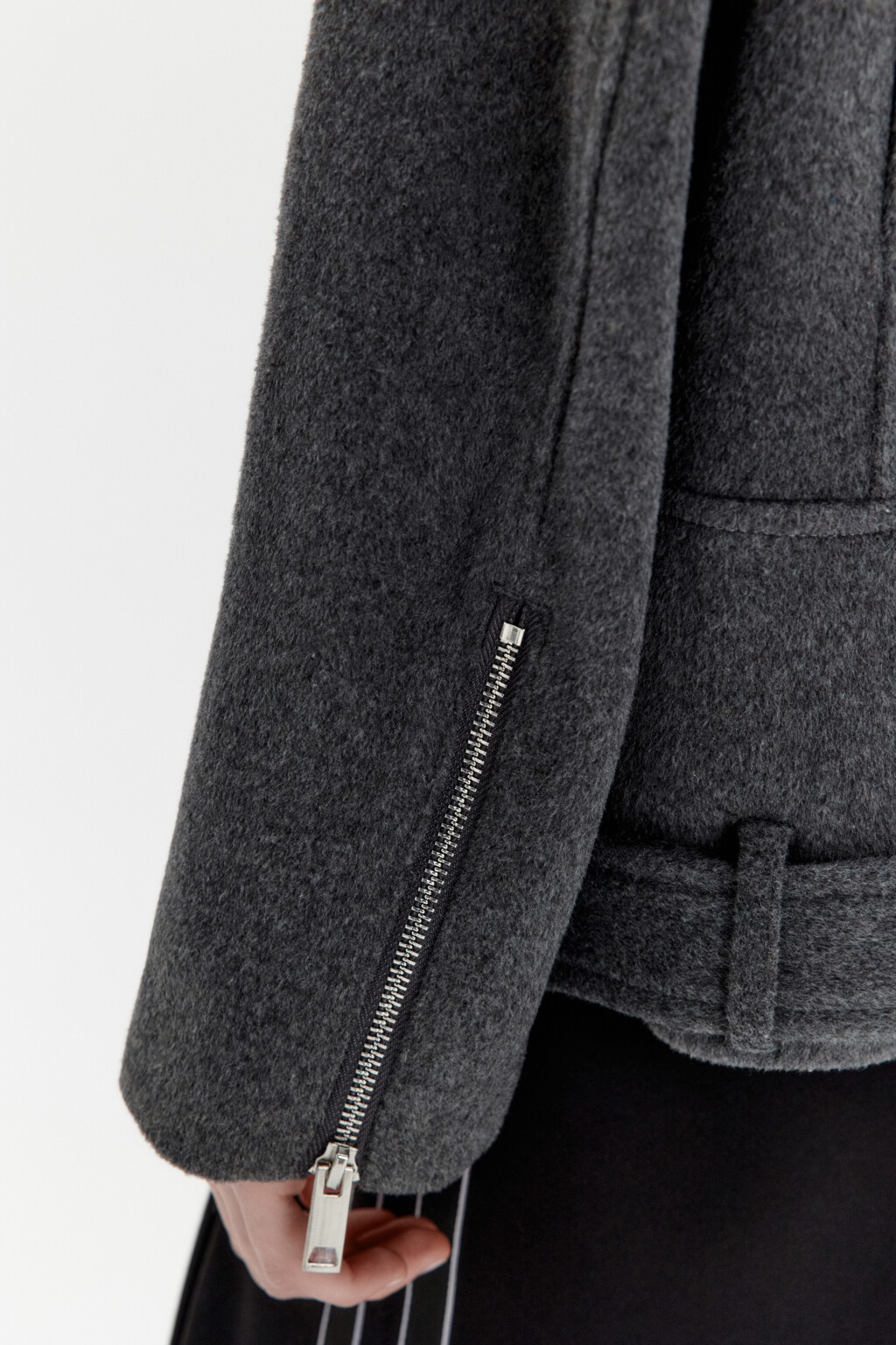 Куртка-косуха из драповой ткани - цвет серый - 7