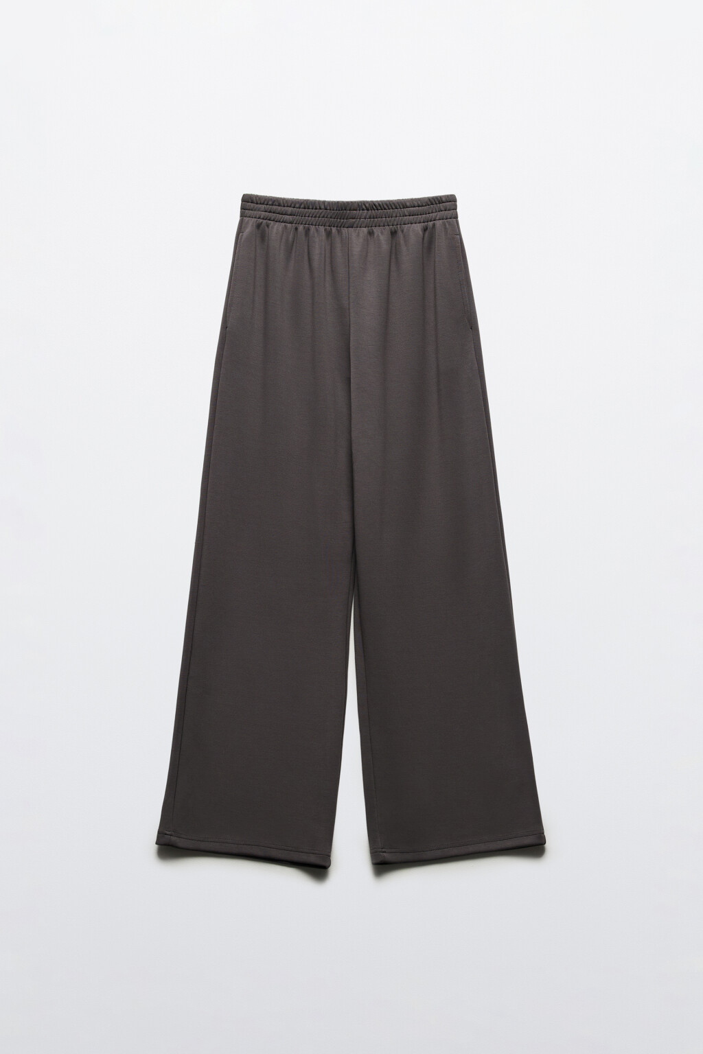 Брюки широкие спортивные из трикотажа - цвет серый - 9
