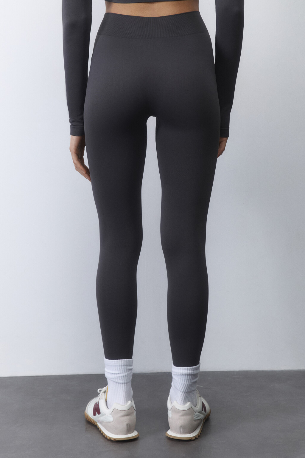 Леггинсы гладкие со средней посадкой - цвет серый - 6