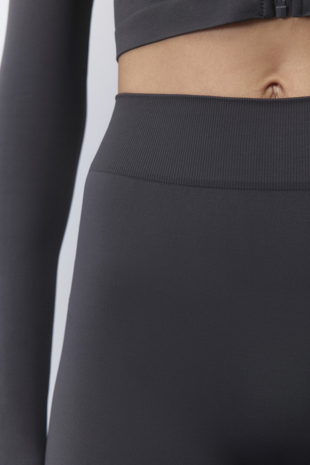 Леггинсы гладкие со средней посадкой - цвет серый - 8