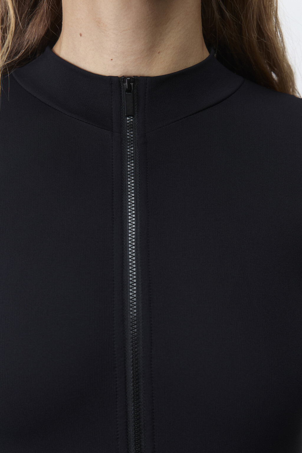 Комбинезон спортивный с воротником на молнии - цвет черный - 7