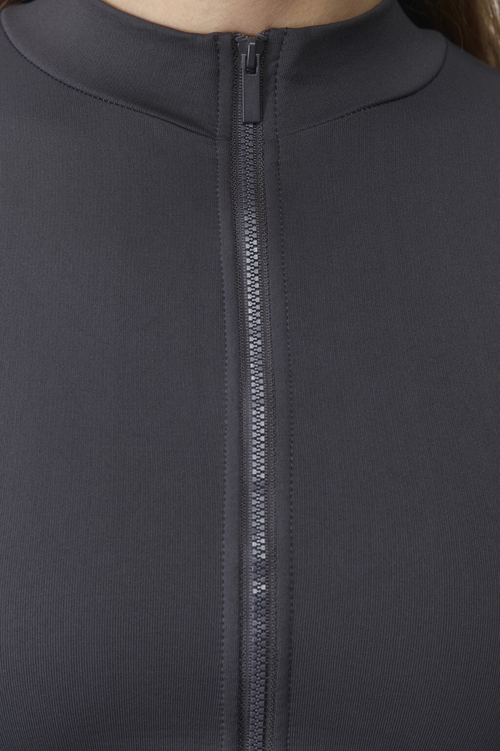 Лонгслив спортивный облегающий на молнии - цвет серый - 7