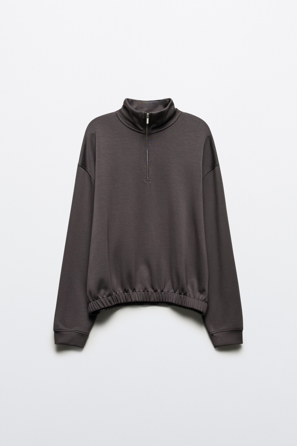 Худи half zip спортивная из трикотажа - цвет серый - 9