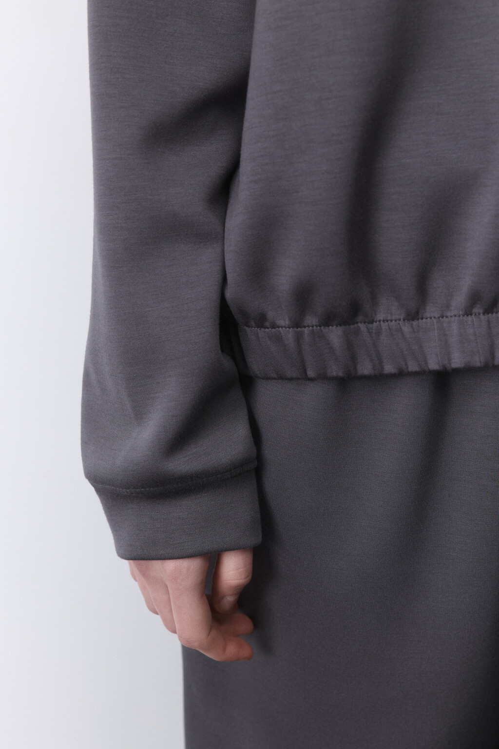 Худи half zip спортивная из трикотажа - цвет серый - 8