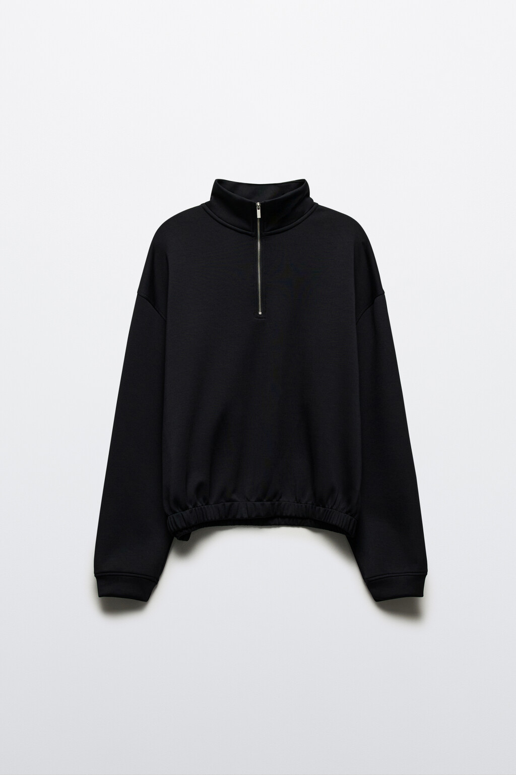 Худи half zip спортивная из трикотажа - цвет черный - 7