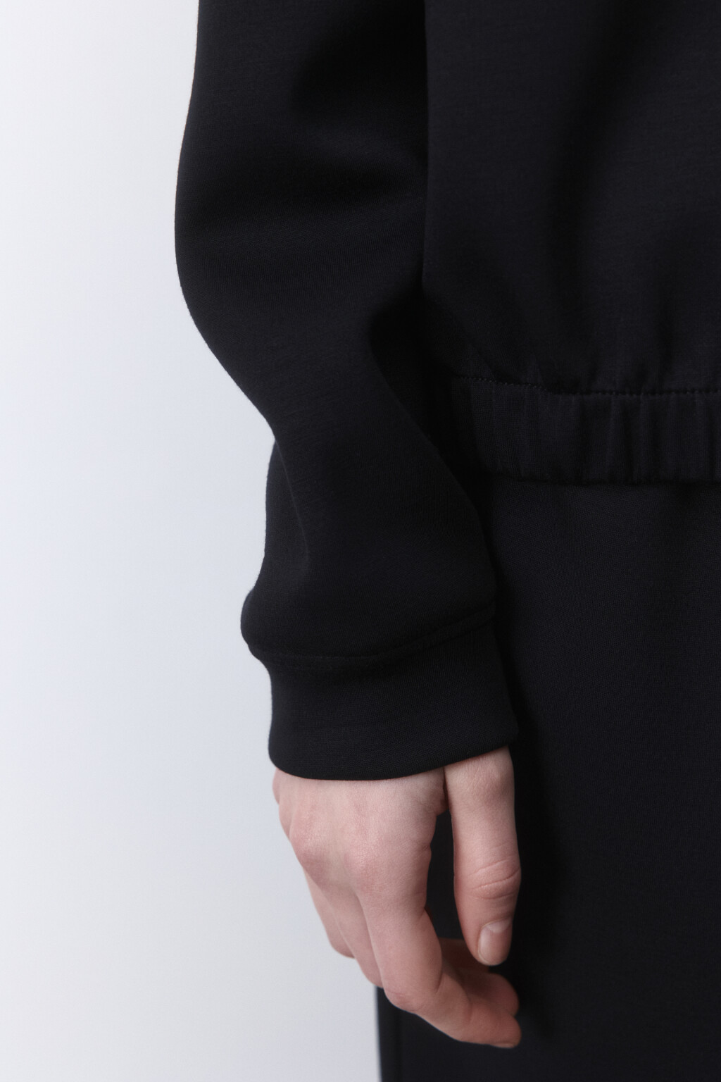 Худи half zip спортивная из трикотажа - цвет черный - 6