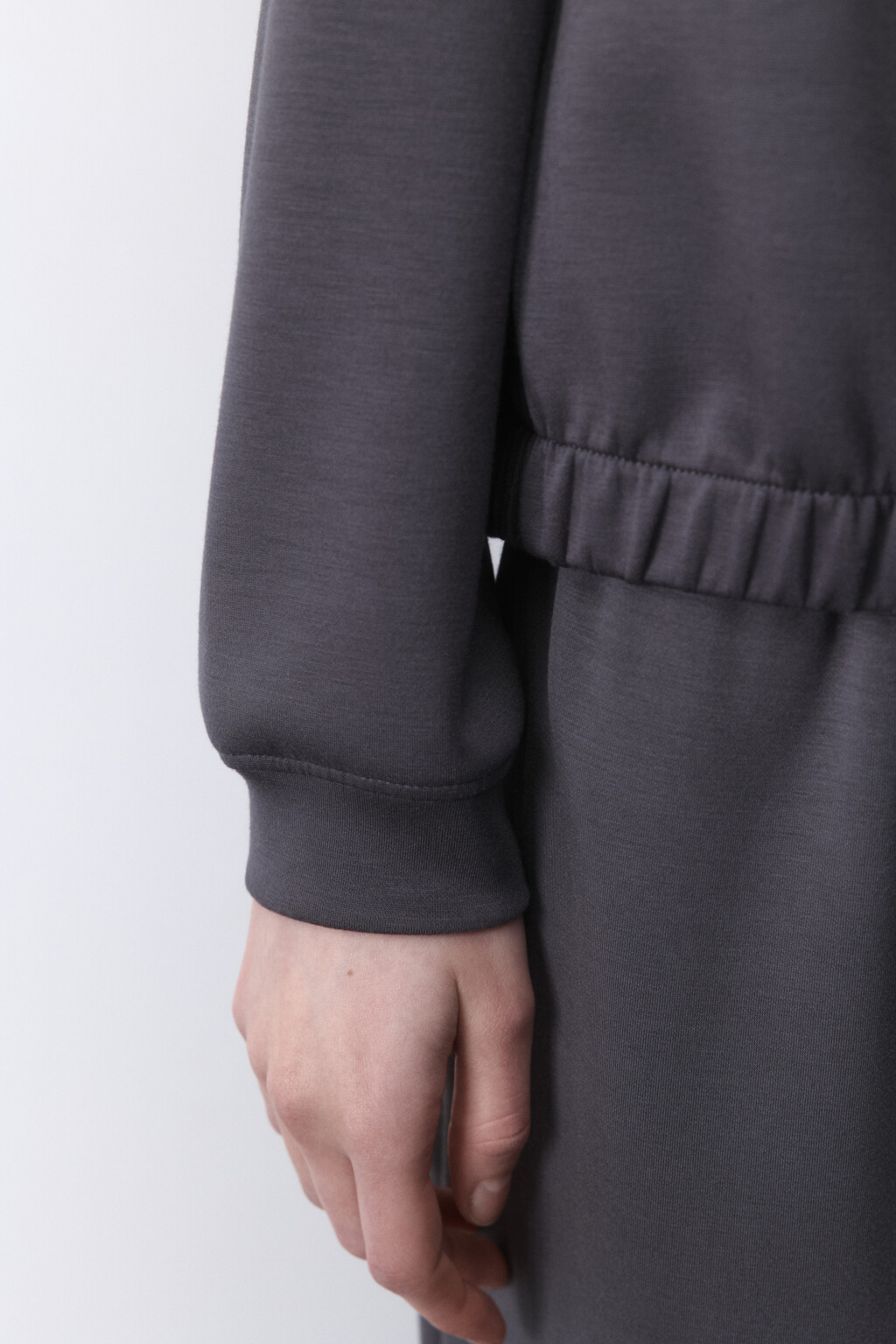 Худи-зипка спортивная из трикотажа - цвет серый - 6