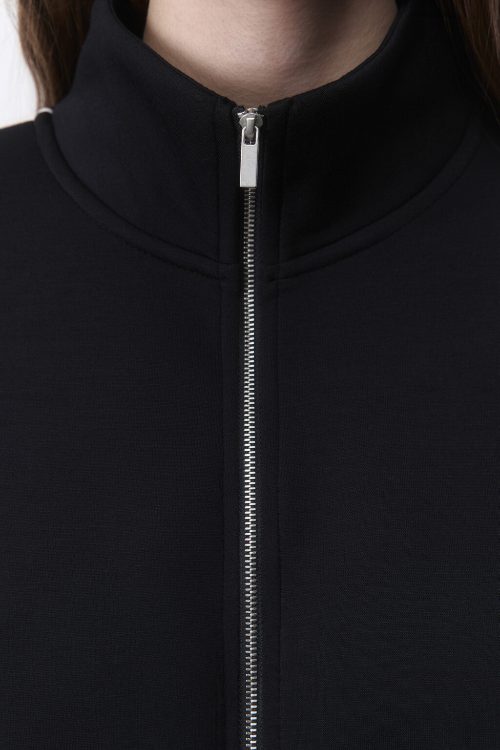 Худи-зипка спортивная из трикотажа - цвет черный - 6