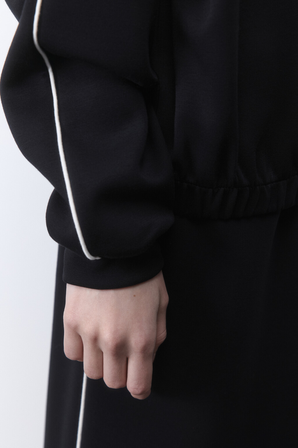 Худи-зипка спортивная из трикотажа - цвет черный - 7