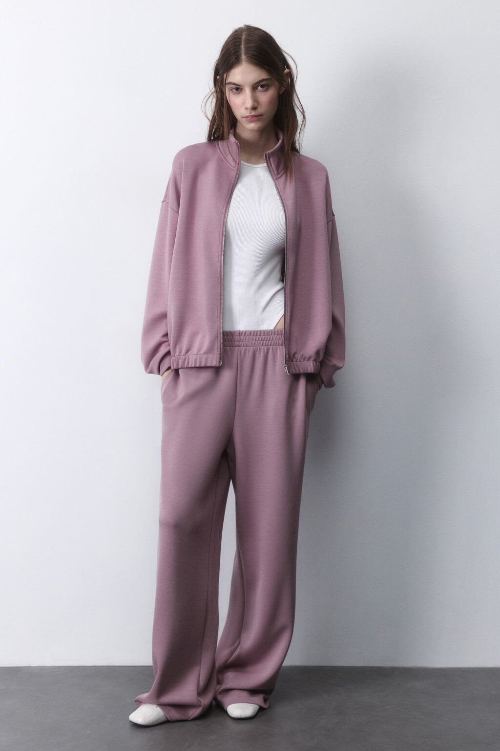 Худи-зипка спортивная из трикотажа - цвет розовый - 6