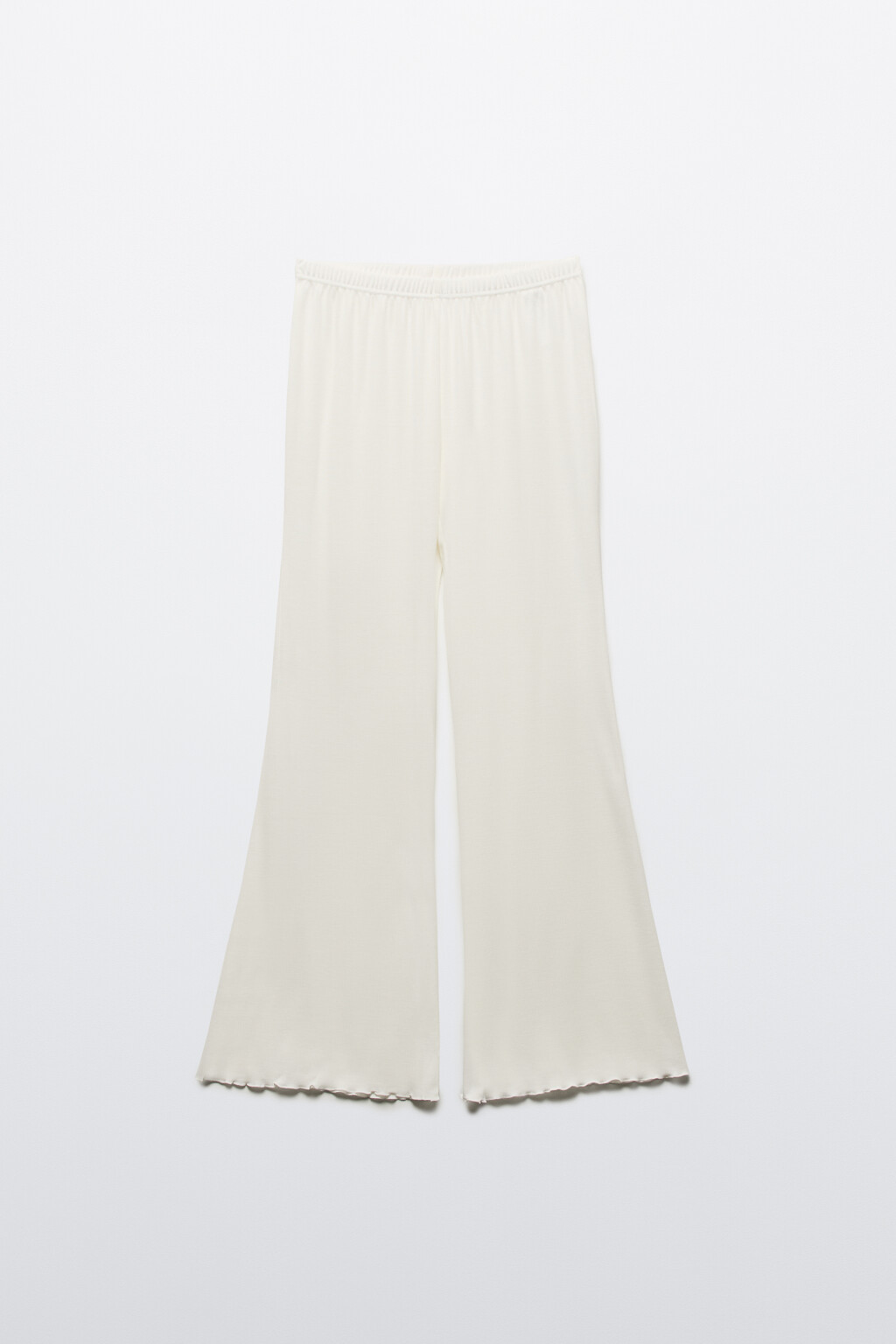 Брюки домашние широкие с волнистыми краями - цвет ванильный - 8