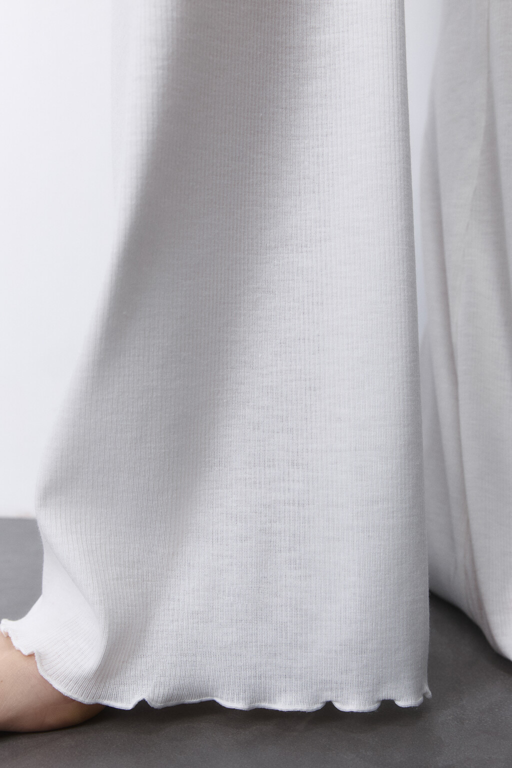 Брюки домашние широкие с волнистыми краями - цвет ванильный - 7