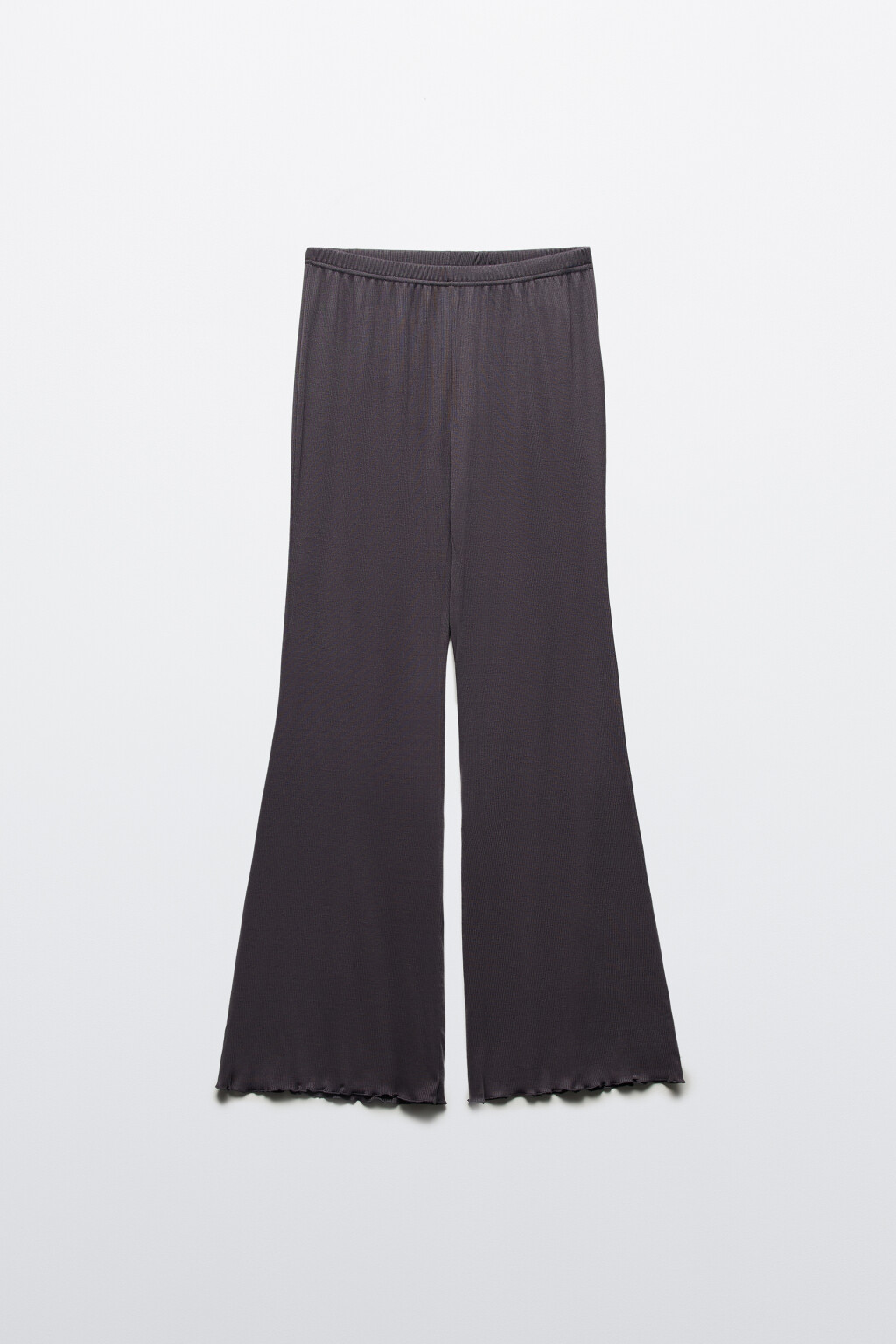 Брюки домашние широкие с волнистыми краями - цвет серый - 8
