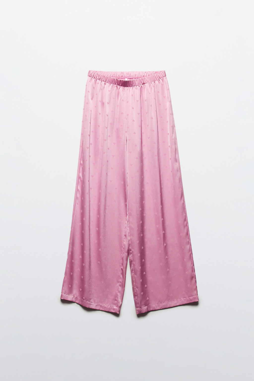 Брюки домашние атласные с сердечками - цвет розовый - 9