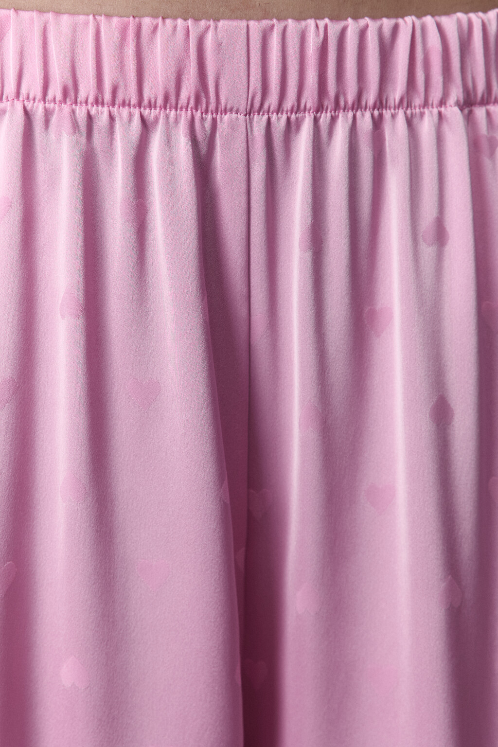 Брюки домашние атласные с сердечками - цвет розовый - 7