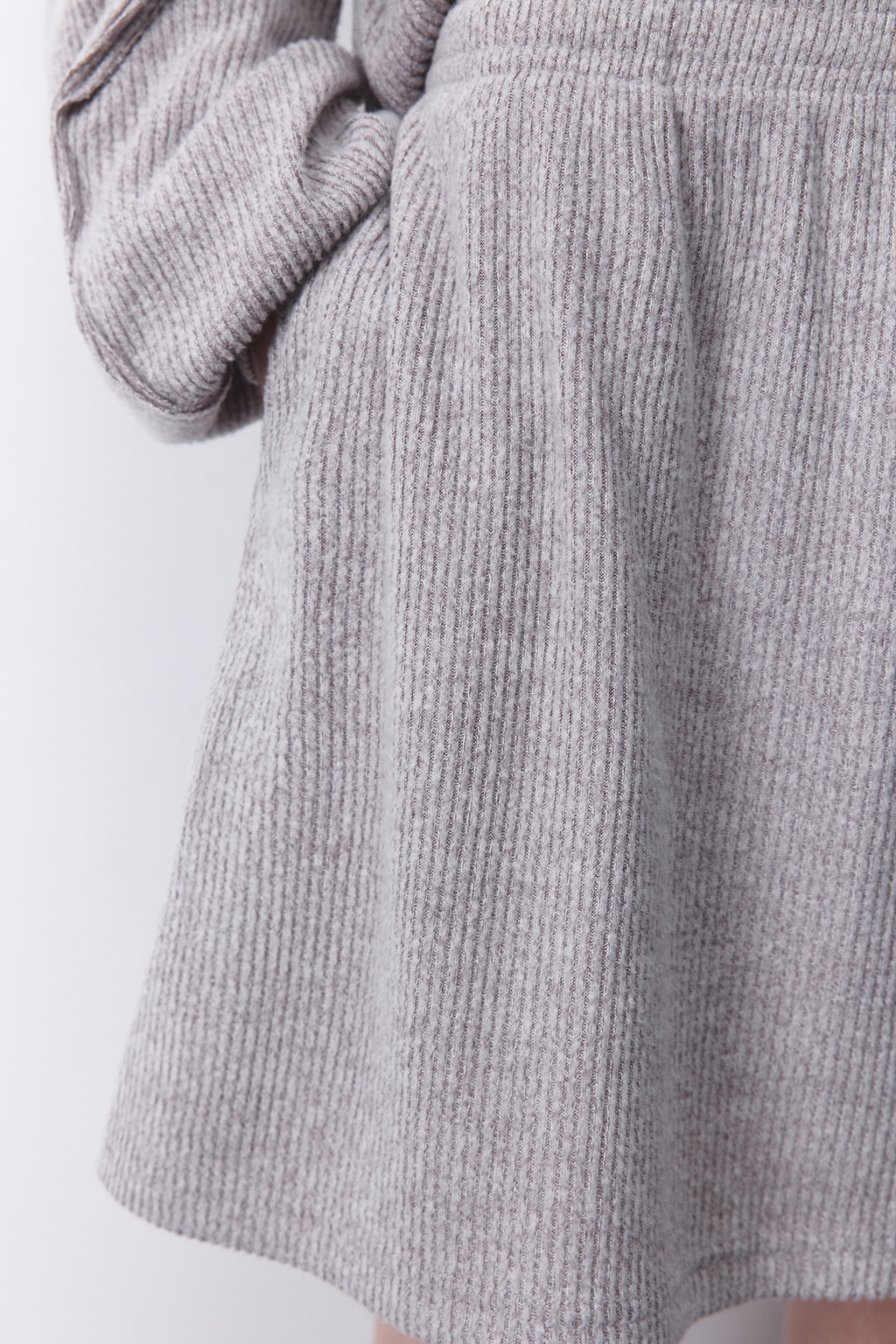 Шорты домашние трикотажные в рубчик - цвет серый - 5