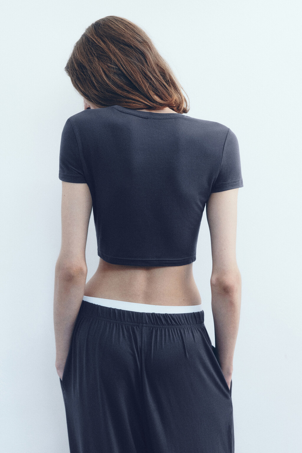 Топ-футболка домашний из трикотажа - цвет серый - 4