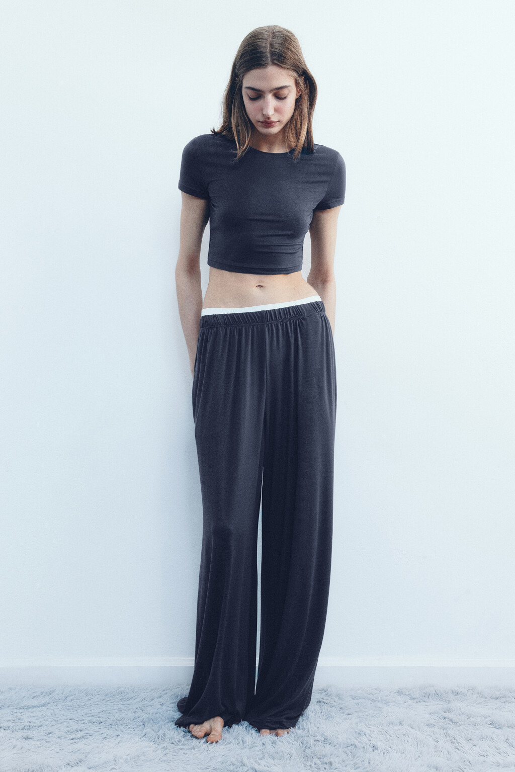 Топ-футболка домашний из трикотажа - цвет серый - 5