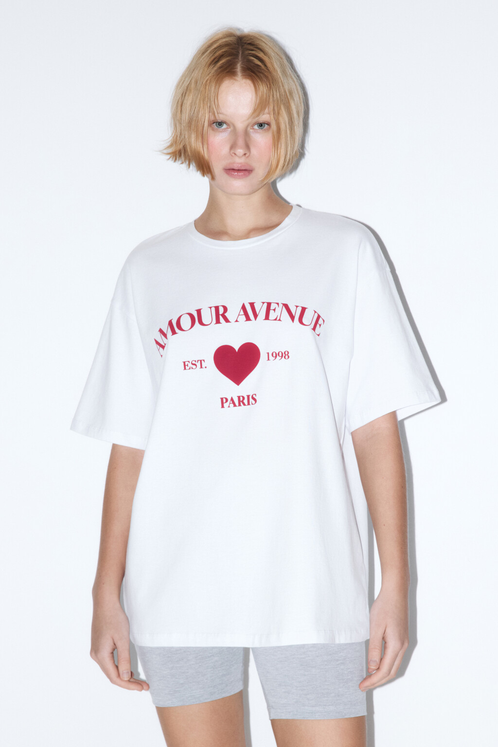 Футболка домашняя хлопковая с надписью - цвет белый - 2