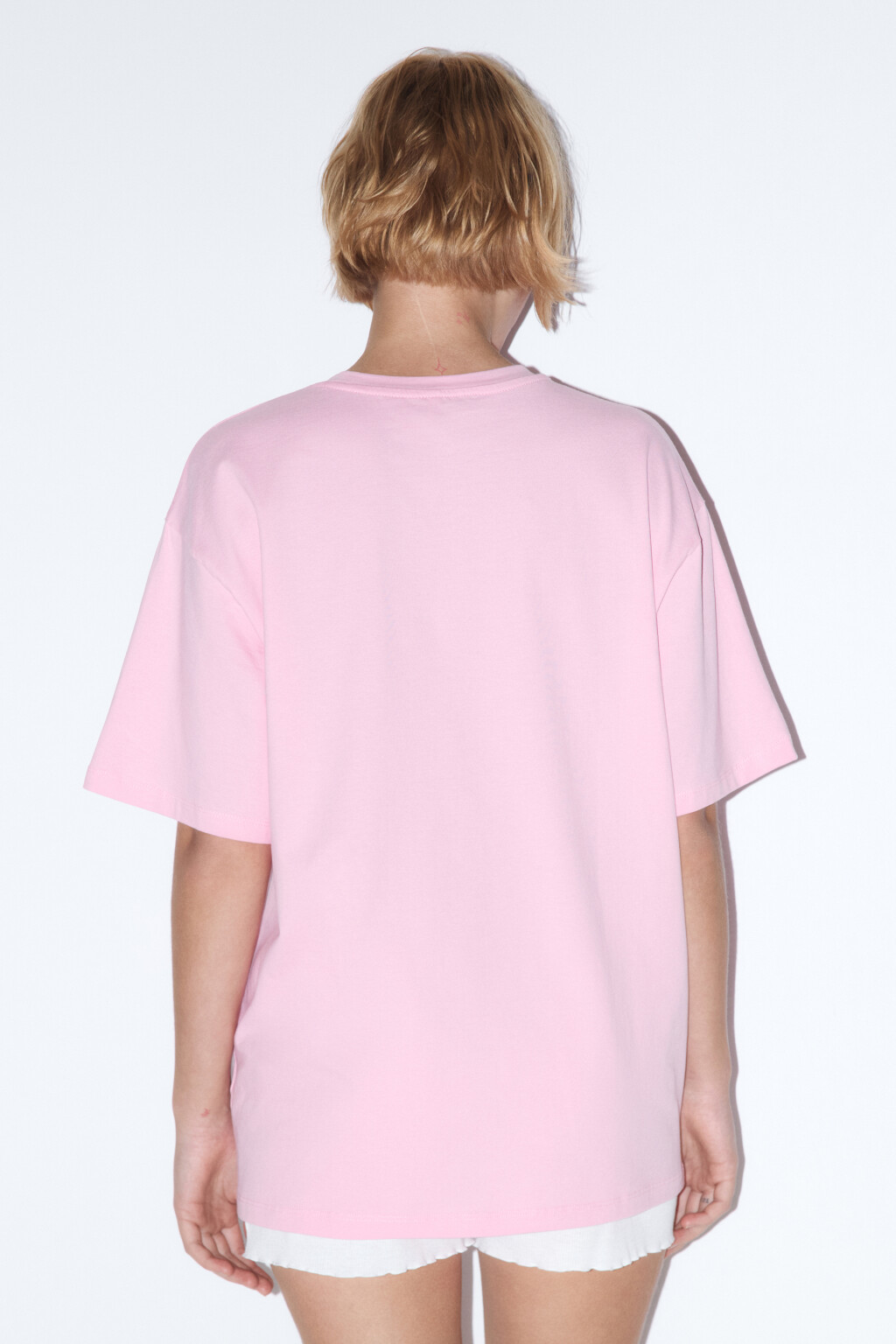 Футболка домашняя хлопковая с надписью - цвет розовый - 3