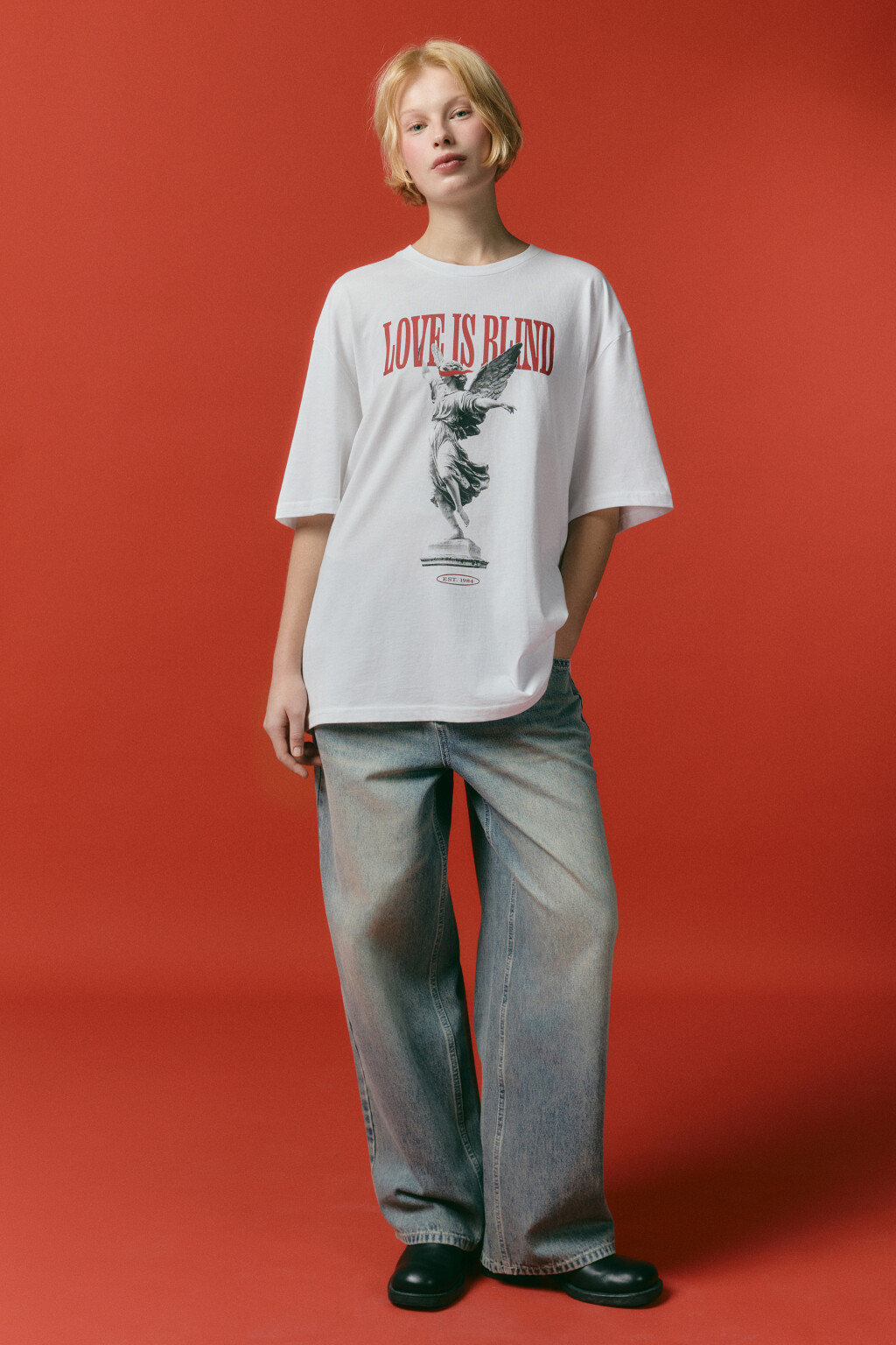 Футболка унисекс домашняя с принтом - цвет красный - 6