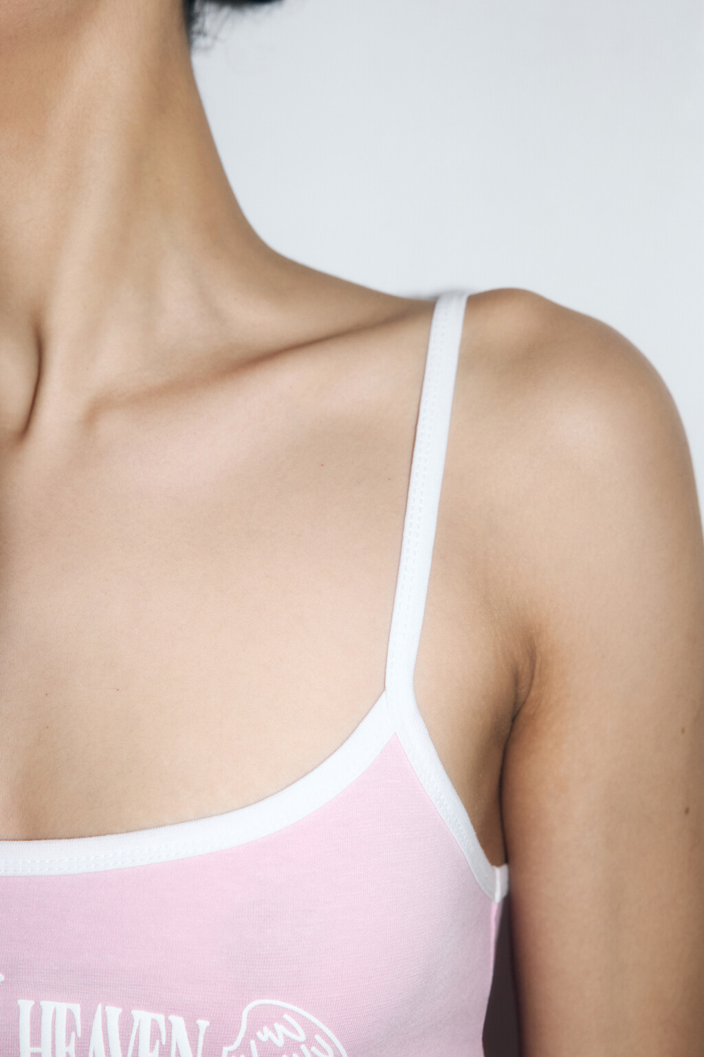 Майка-топ домашняя хлопковая с надписью - цвет розовый - 6