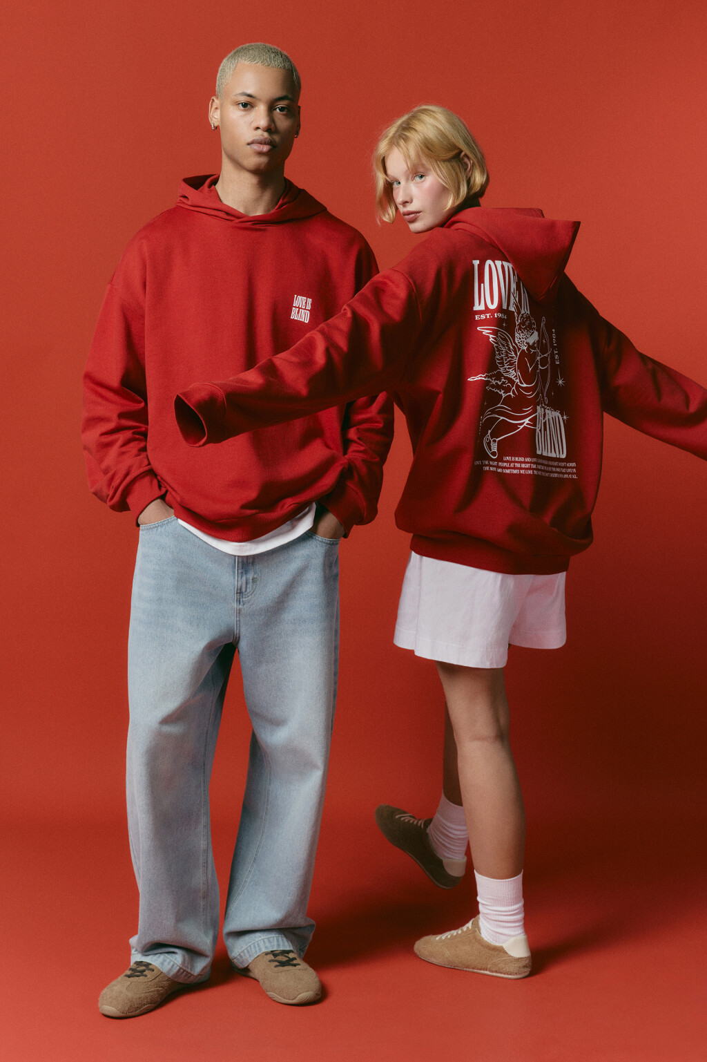 Худи унисекс домашняя с принтом - цвет красный - 1