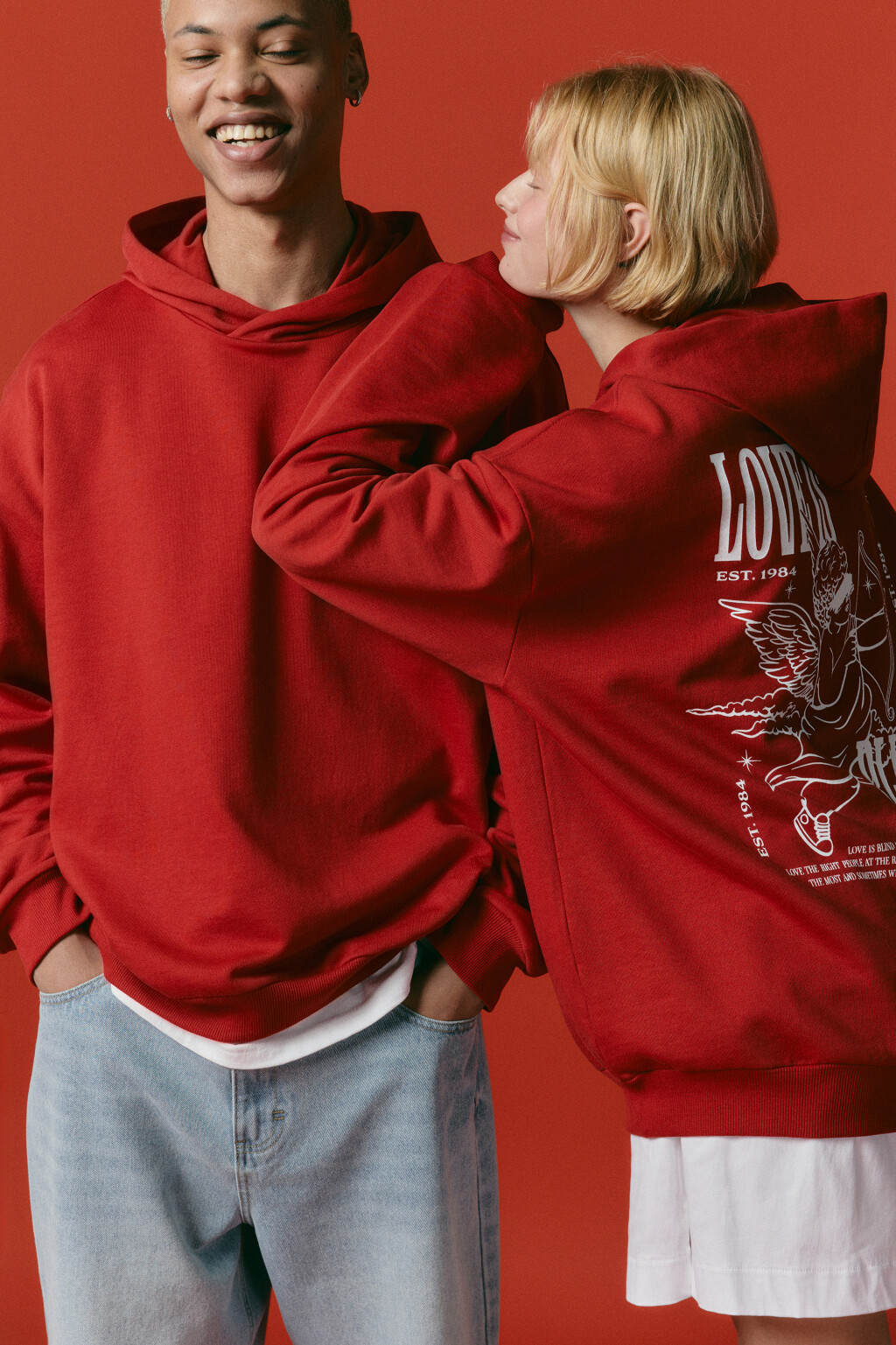 Худи унисекс домашняя с принтом - цвет красный - 2