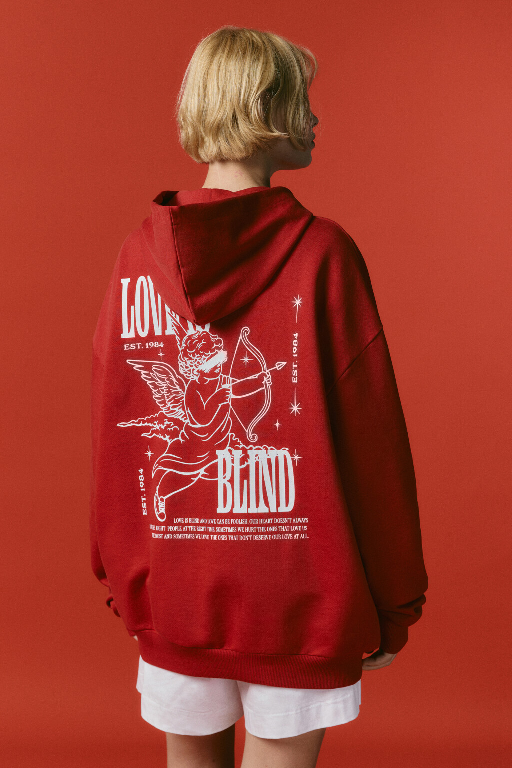 Худи унисекс домашняя с принтом - цвет красный - 5