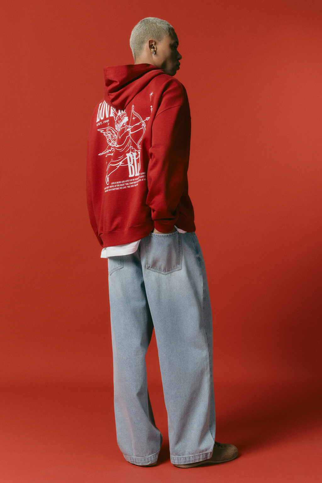 Худи унисекс домашняя с принтом - цвет красный - 8