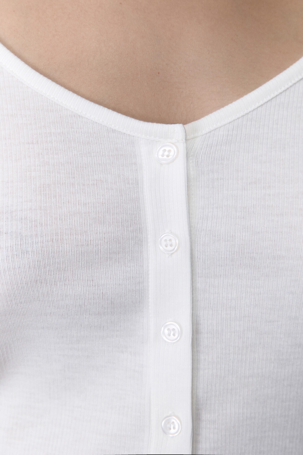 Лонгслив домашний с волнистыми краями - цвет ванильный - 6