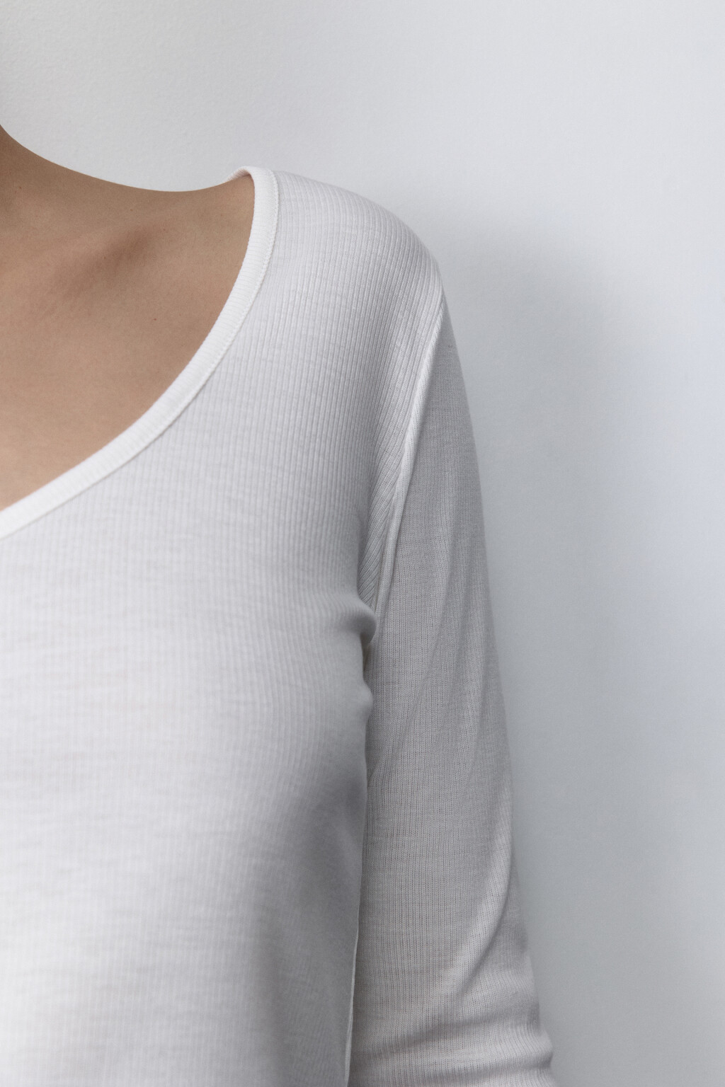 Лонгслив домашний с волнистыми краями - цвет ванильный - 7