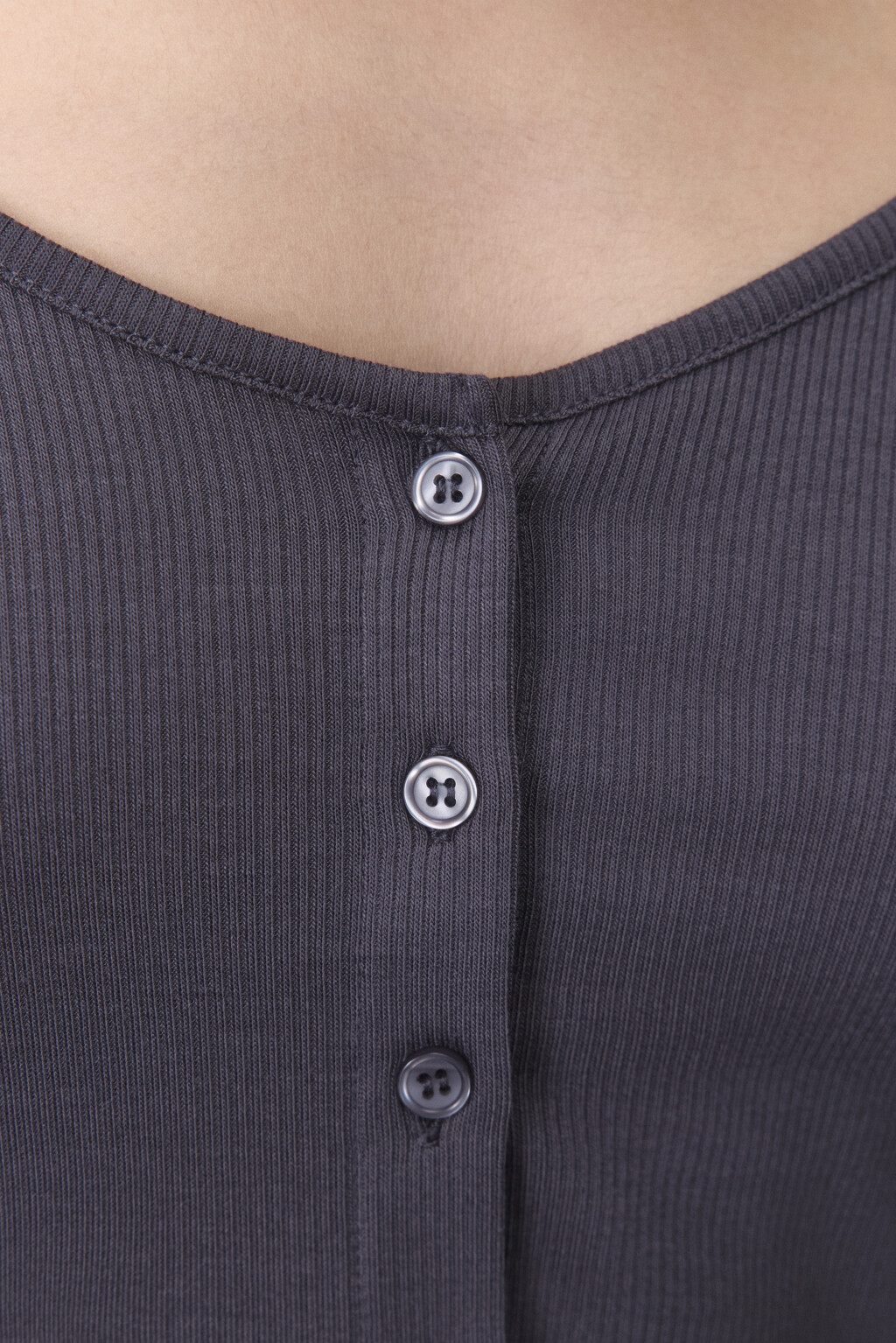 Лонгслив домашний с волнистыми краями - цвет серый - 6