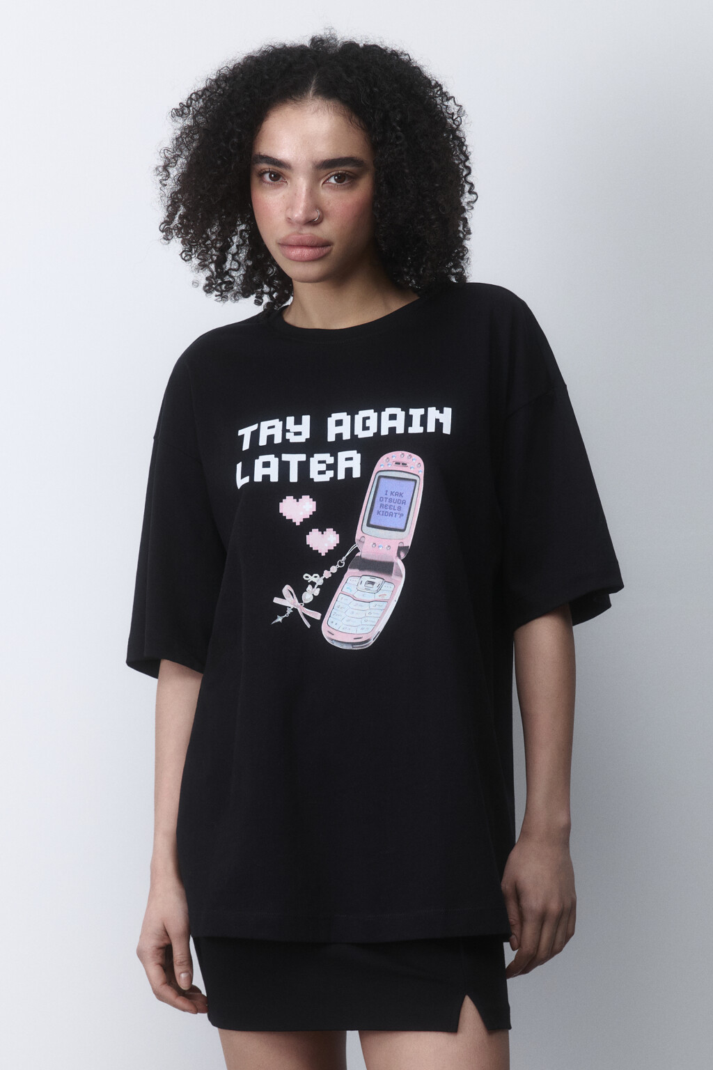 Футболка oversize с принтом y2k - цвет черный - 2