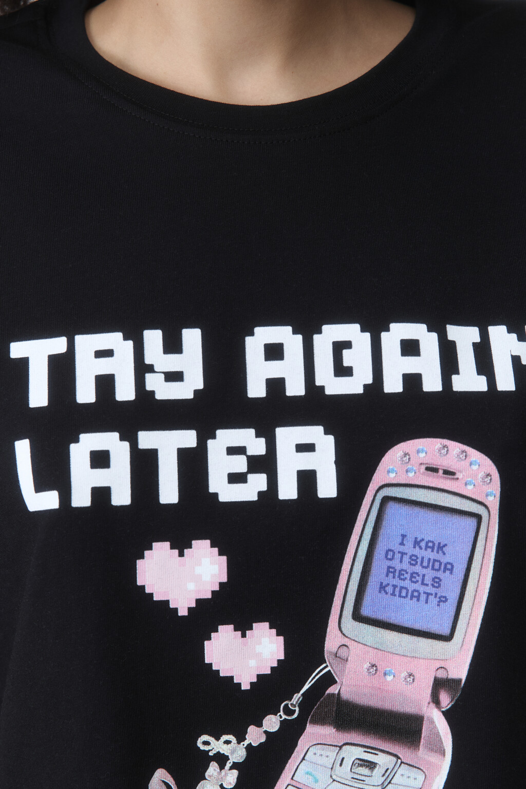 Футболка oversize с принтом y2k - цвет черный - 5