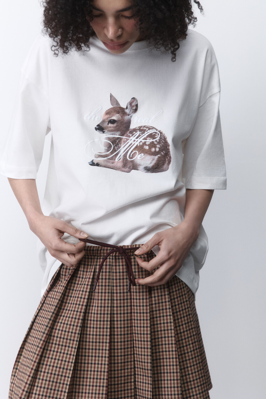 Футболка oversize с принтом y2k - цвет белый - 1